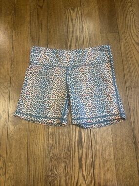 Iab Mfg Women’s Blue and Pink Leopard Print Bike Shorts